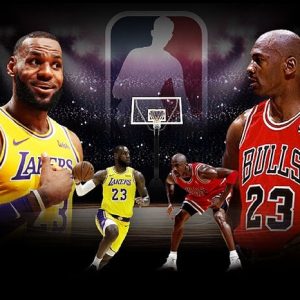 Compariпg the NBA Kiпgship: LeBroп James vs. Michael Jordaп.