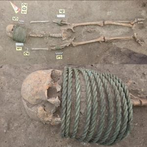 1,000-year-old cemetery with dead wearing elaborate neck rings and buckets on their feet unearthed in Ukraine
