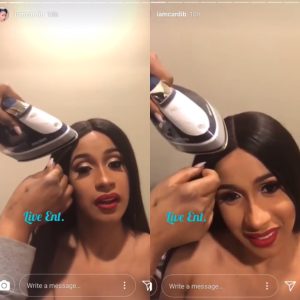 Cardi B is a fan of the bizarre beauty method - straightens her hair with a clothes iron