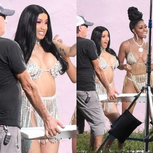 Newly single Cardi B rocks rhinestone bikini and ditches her wedding ring as she shoots music video hours before announcing split from husband Offset -News