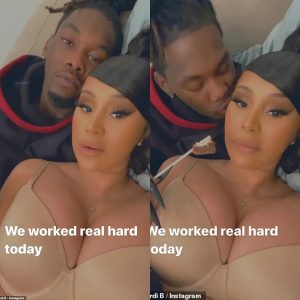 Cardi B displays her ample cleavage in a nude bra as she packs on the PDA with on-again husband Offset... after calling off their divorce -News