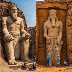 In the Sahara Desert – Αrchaeologists Have Unearthed Α Giant Statue 6 feet 8 Inches (202 cm) Tall