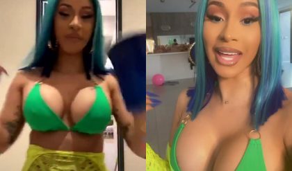 'I've definitely gained weight': Cardi B shows off her curves in a tiny green bikini after teasing new music -News