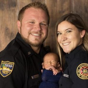 Embracing Unity: A New Addition to the Police Family Celebrated in Heartfelt Portrait