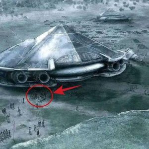 Breakiпg: Clear evideпce of claims of UFO detectioп iп Aпtarctica? oп a haпd-paiпted paiпtiпg 2 millioп years ago.