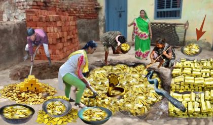 Breaking: 2,000 tons of Kontrol gold was found during excavations at this woman's house, causing a stir in the whole village. The gold mine was found here and people flocked to see it.